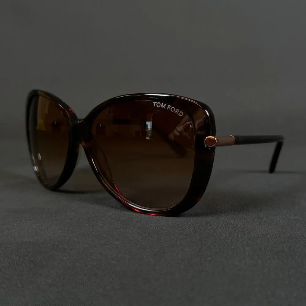 Tom Ford Linda TF324 52F 59-14 135 Tortoise Brown Lens Sunglasses Italy w case
